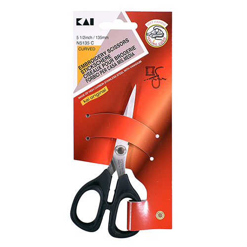 N5135C KAI | 5-1/2" (135mm) Embroidery Scissors, Curved Blades