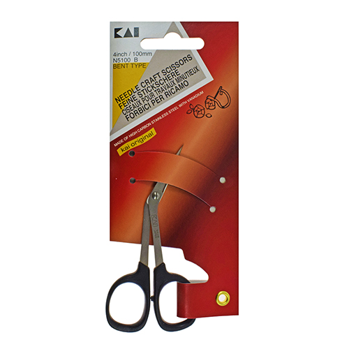 N5100B KAI | 4" (10cm) Embroidery Scissors, Bent Type