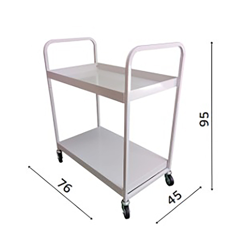 Chariot Utilitaire Métallique à Deux Étages avec Roues, 76x45x95 cm (H) - Fabriqué en Italie
