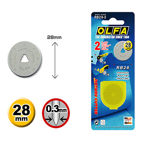 Lames de Rechange Ø 28 mm (2 Pcs) # RB28 (OLFA)