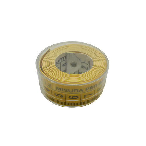 [B791/BOX] Miara Krawiecka z Włókna Szklistego w Przezroczystym Pudełku, Kolor Biało-Żółty (Szerokość 20 mm) CM/CM (Pudełko 12 szt) - (Wyprodukowane we Włoszech)