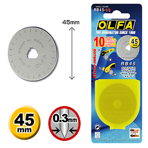 [B806/10] Lames de Rechange Ø 45 mm (10 Pcs) # RB45 (OLFA)